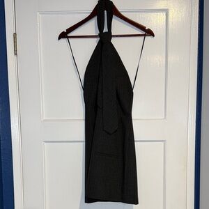 Zara Black Backless Halter Dress